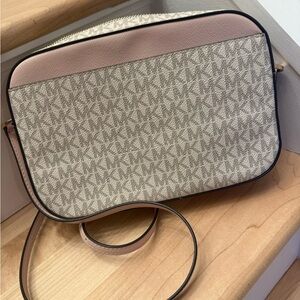 Michael Kors Pink and Cream Crossbody Bag